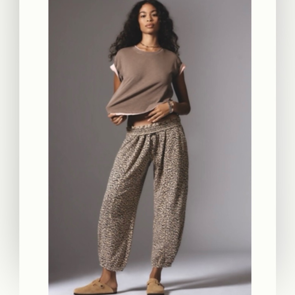 NWT-Anthropologie-Daily Practice Leopard Print lounge pants